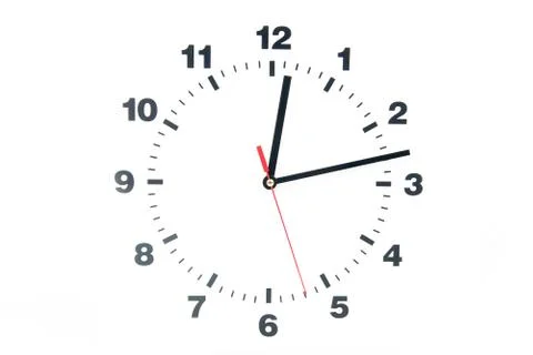 Dial of the clock isolated on white background Foto stock