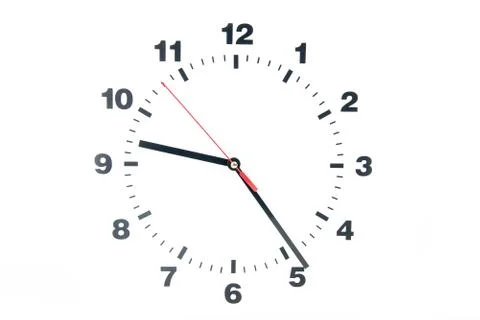 Dial of the clock isolated on white background Stock Photos