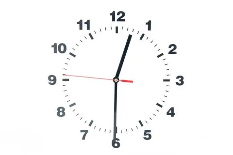 Dial of the clock isolated on white background Stock Photos