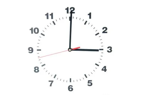 Dial of the clock isolated on white background Stock Photos