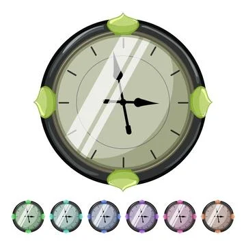 Dial clock vintage cartoon vector graphic Stock Illustration