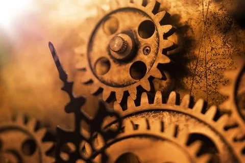 Dial close-up. Business timer. Running time concept. Brown color antique wa.. Stock Photos