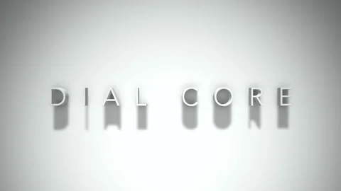 Dial core 3D title animation with shadows on a white background Stockbeeldmateriaal 297384918