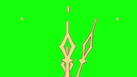 Dial gold hands without numbers with moving hands counterclockwise on green.. 库存影片 304374552