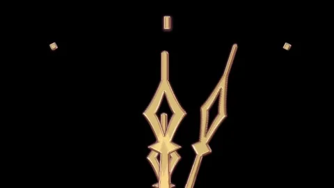 Dial gold hands without numbers with moving hands counterclockwise on black.. Stock Footage 305271941