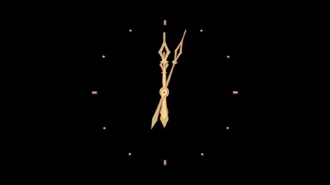 Dial gold hands without numbers with moving hands counterclockwise on black.. 库存影片 313837902
