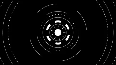 Dial Interface - spinning circles Stock Footage 83383217