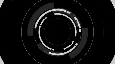 Dial Interface - spinning circles for Headup-Displays, transition, tunnel Stock Footage 83383257