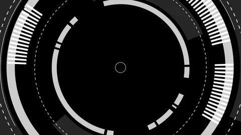 Dial Interface - spinning circles for Headup-Displays Stock Footage 83383324