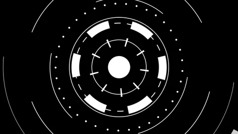 Dial Interface - spinning circles for Headup-Display Stock Footage 83383366