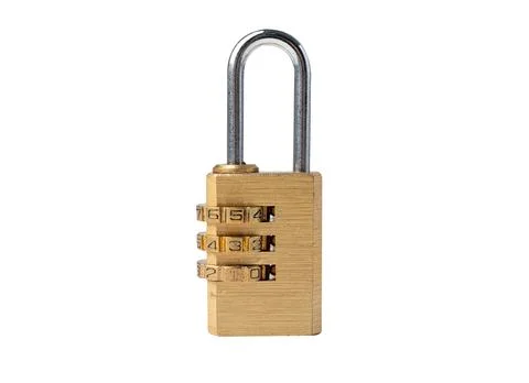 Dial key change lock isolated on white background. Stock Photos