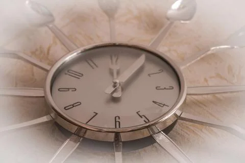 The dial of the kitchen clock. Stock Photos