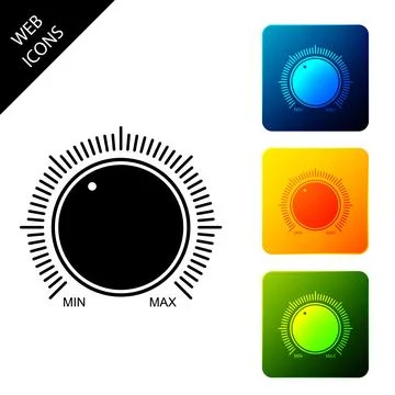 Dial knob level technology settings icon isolated. Volume button, sound control Stock Illustration