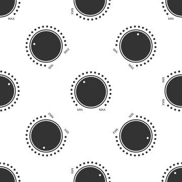 Dial knob level technology settings icon seamless pattern on white background Stock Illustration
