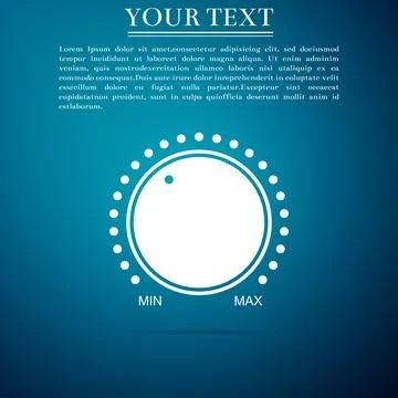 Dial knob level technology settings icon isolated on blue background. Volume Stock Illustration