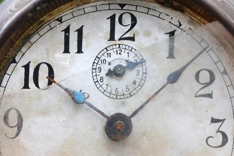 The dial of the old clock close up Foto stock