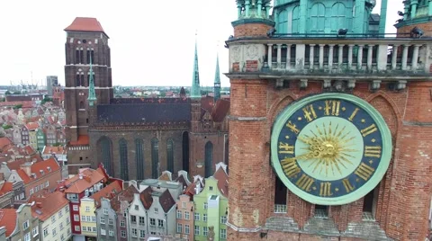 Dial the old clock tower //AERIAL FOOTAGE// Stock Footage 61754952