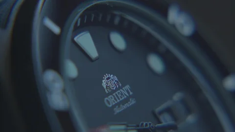 Dial of Orient Ray Raven Dive Watch Stock Footage 129063910