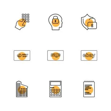 Dial pad ,lock , mind, protected , direct , sage ,ebay ,document , building , Ilustración de archivo