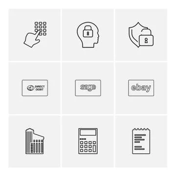 Dial pad ,lock , mind, protected , direct , sage ,ebay ,document , building , Ilustración de archivo