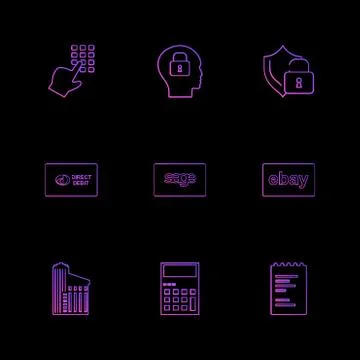 Dial pad ,lock , mind, protected , direct , sage ,ebay ,document , building , Ilustración de archivo