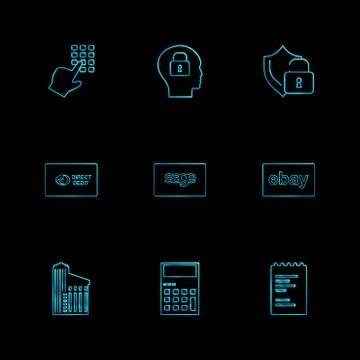 Dial pad ,lock , mind, protected , direct , sage ,ebay ,document , building , Ilustración de archivo