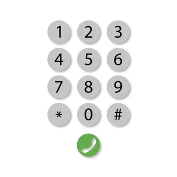 Dial pad on phone with shadow, vector Illustrazione stock