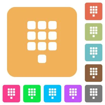Dial pad rounded square flat icons Stock Illustration
