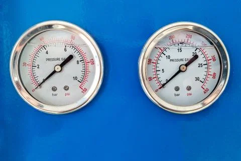 Dial pressure gauge Stock Photos