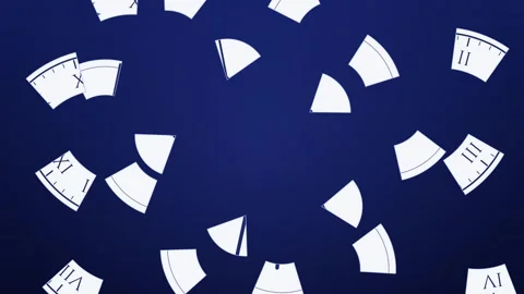 Dial shattering into floating fragments that drift and click back together on Stock Footage 348644776