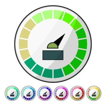 Dial speedometer cartoon vector graphic Stock Illustration