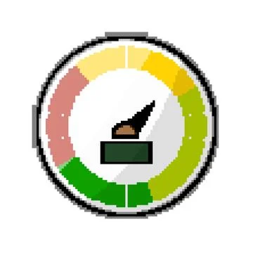 Dial speedometer pixel art vector illustration Stock Illustration