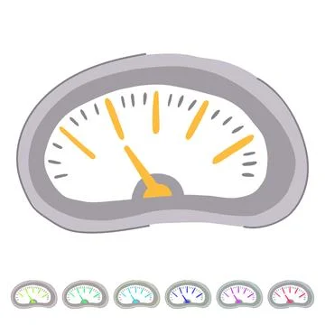 Dial speedometer vector cartoon graphic Stock Illustration