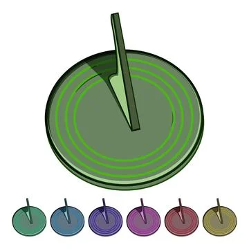 Dial sundial cartoon vector graphic Stock Illustration