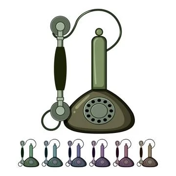 Dial telephone retro cartoon vector graphic Stock Illustration