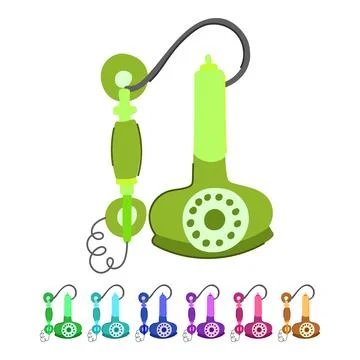 Dial telephone retro vector cartoon graphic Stock Illustration