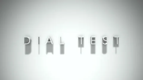 Dial test 3D title animation with shadows on a white background Stock Footage 297385043