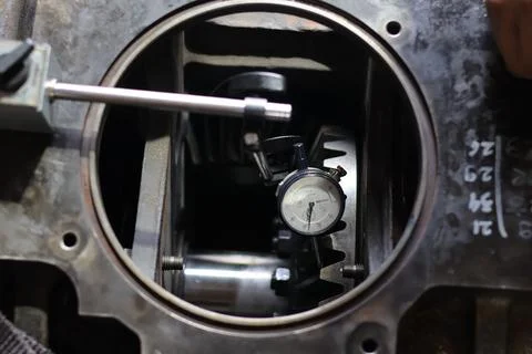 Dial Test Indicator on the stand for accurate measurement Stock Photos