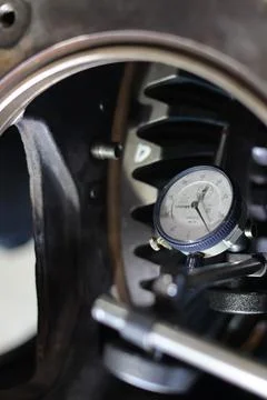 Dial Test Indicator on the stand for accurate measurement Stock Photos