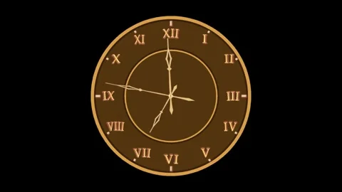The dial of the watch is brown, golden hands, Roman numerals, 7 o'clock, ha.. Stock Footage 339346089