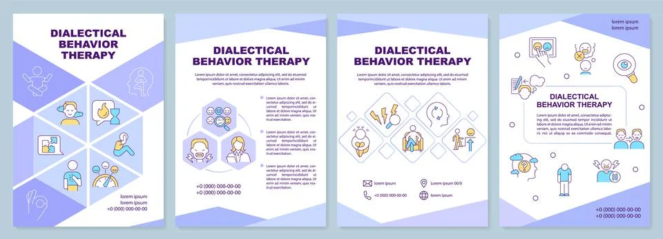 Dialectical behavior therapy brochure template Stock Illustration