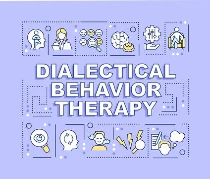 Dialectical behavior therapy word concepts blue banner Stock Illustration