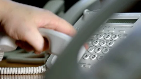Dialing on the ip-phone Stock Footage 71673565
