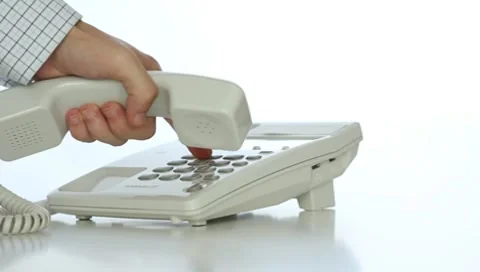 Dialing from office Phone Stock Footage 7752320