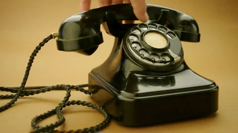 Dialing on old telephone Stock Footage 6250016