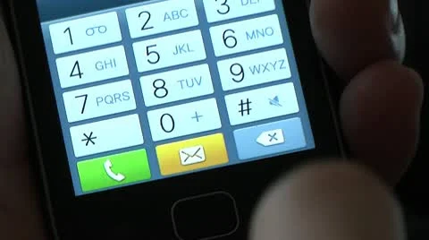 Dialing on touch screen, virtual keyboard. Samsung Galaxy. Stock Footage 10749628