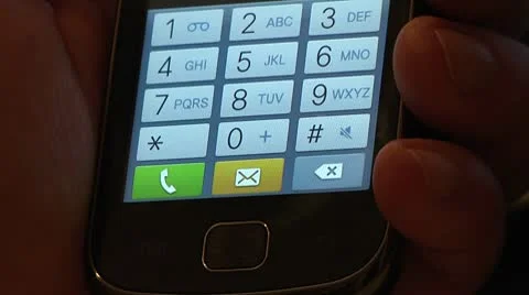 Dialing on touch screen, virtual keyboard. Samsung Galaxy. Video stock 10750243