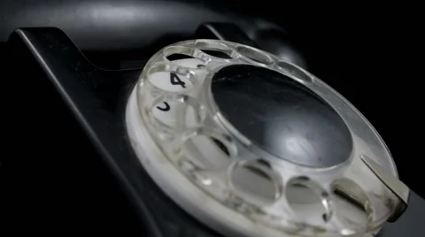Dialing Vintage Rotary Phone Close Up Stock Footage