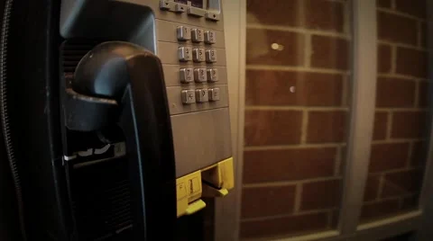 Dialling a Dirty Pay Phone Stock Footage 6900817