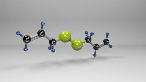 Diallyl disulfide molecule. Stock Illustration